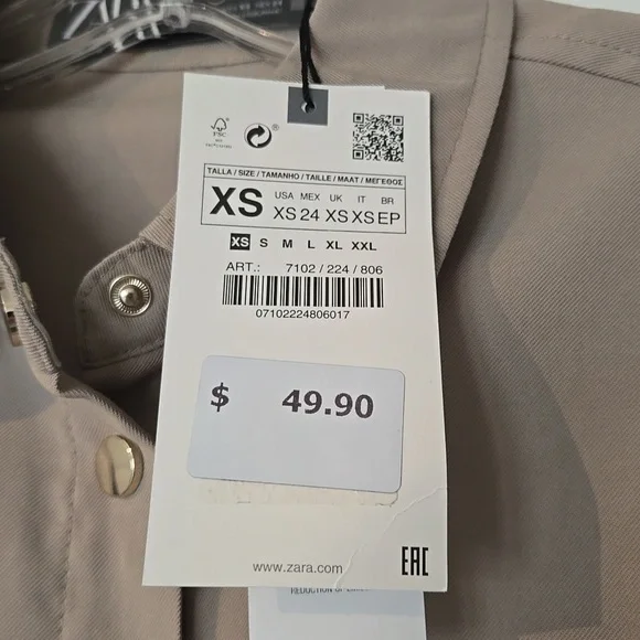 Zara Beige Utility Shirt Dress - Picture 2 of 5